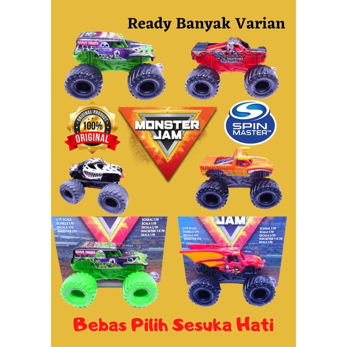 Hot Wheels Monster Jam Spin Master Skala 1:70 Bebas Pilih Varian