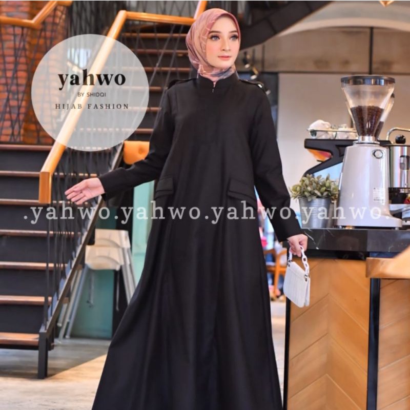 ABAYA DRESS TERBARU YAHWO/GAMIS ABAYA WARNA HITAM/M/L/XL/DRESS WANITA TERBARU 2022/GAMIS BAHAN KATUN TOYOBO FODU/YAHWO HIJAB FASHION ORIGINAL/GAMIS R009