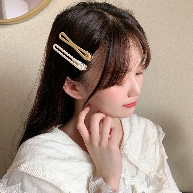 7pcs/set Jepit Rambut gadis Wanita Korea Fashion Aksesoris Rambut Dahi Poni Jepit Rambut Anak Rusak Sisi Klip Satu Kata Klip Set / Import Jepitan Rambut Anak Perempuan Korean Style