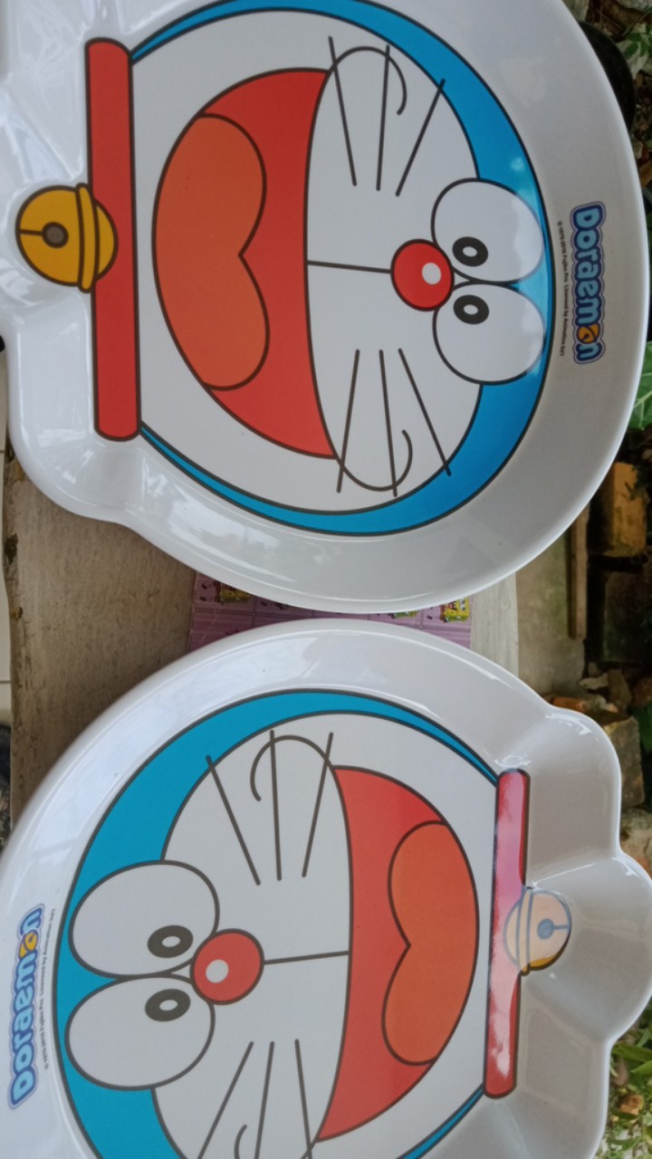 Piring Melamine 9 Inch, Mangkok 7,5inch Muka Doraemon / Pcs