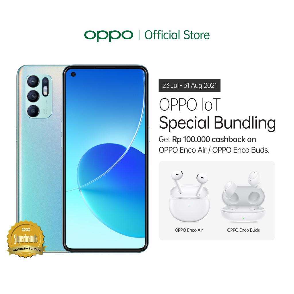 Jual OPPO Reno6 8/128GB [64MP    AI Quad Camera, 50W Flash Charge, OPPO