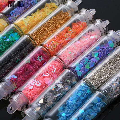 [Bayar Di Tempat] 20 Pcs Mini Botol Kaca Nail Art Tips Stiker Dekorasi Manicure DIY Aksesori