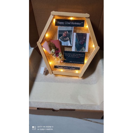 

Hexa flower in frame, hadiah astetik, hadiah graduation, ulang tahun, murah termurah