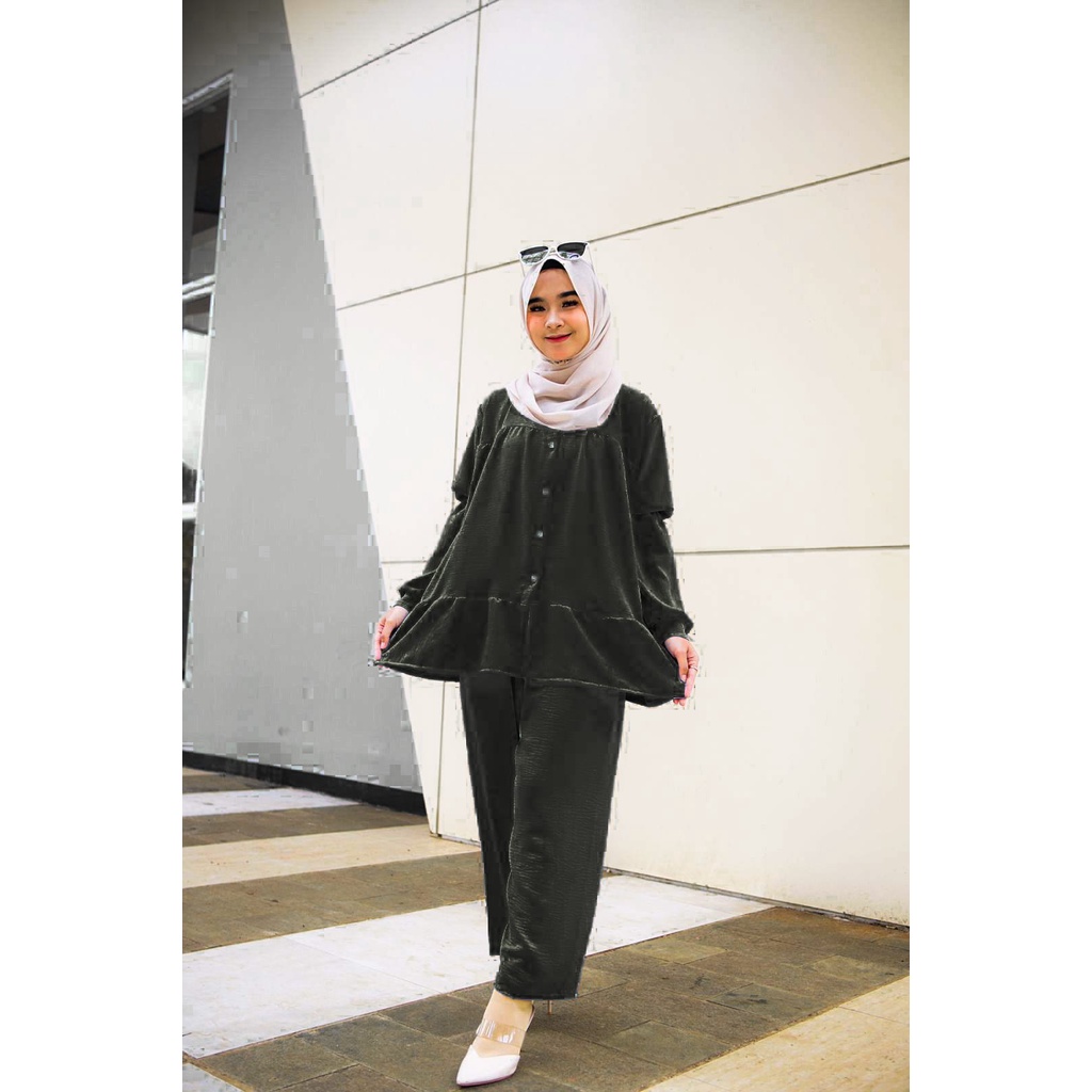 Pakaian Wanita Stelan Rifani Stelean Wanita Terbaru dan termurah 2023 / Setelan Crinkle Kekinian / Atasan Wanita / Pakaian Wanira One Set / Setelan Terlaris