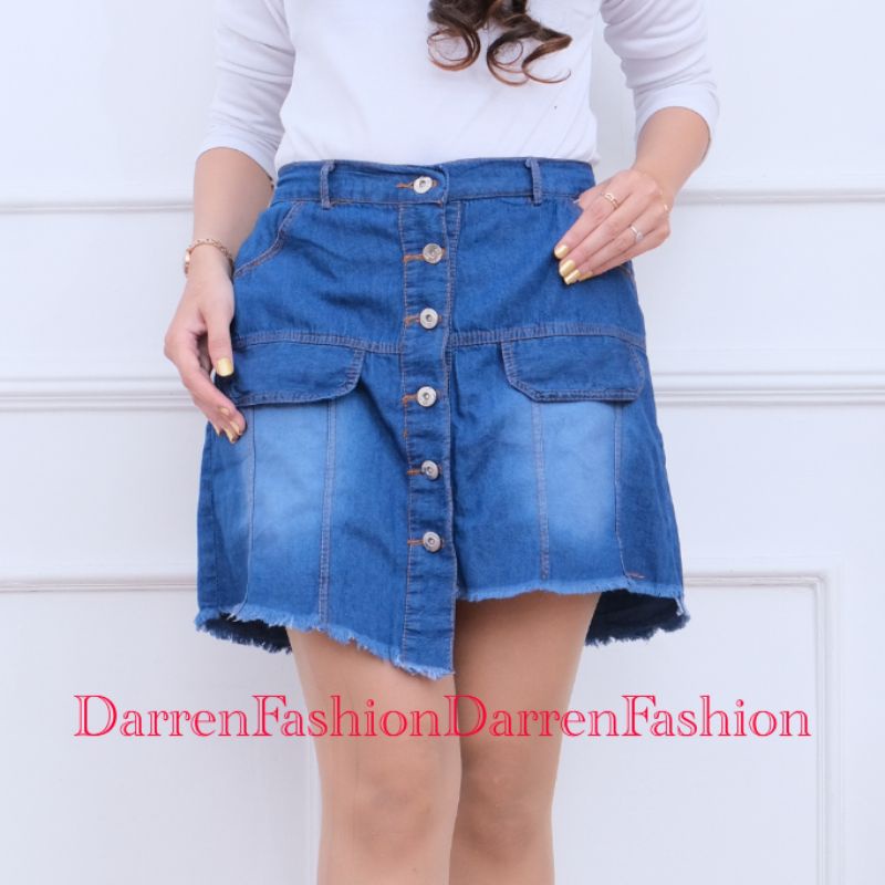 Rok Celana Pendek Jeans Denim Dila Rokcel