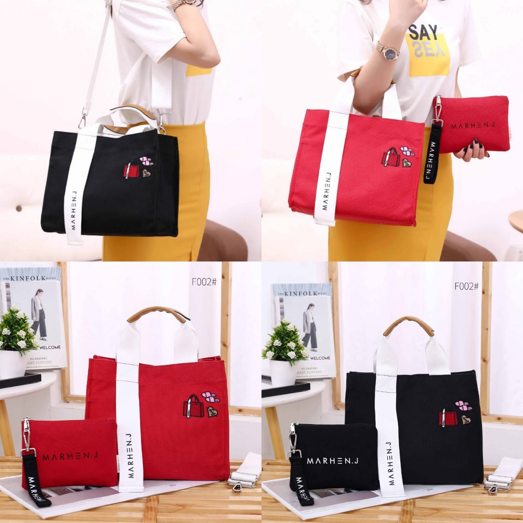 TAS WANITA-TAS IMPORT- MARHEN J RICO CANVAS TOTE BAG
