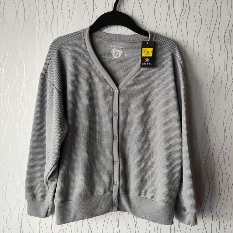 Cardigan wanita Phenomenal branded I Outer I Cardi waffle I Cardy rajut I Kardigan halus premium-Silver