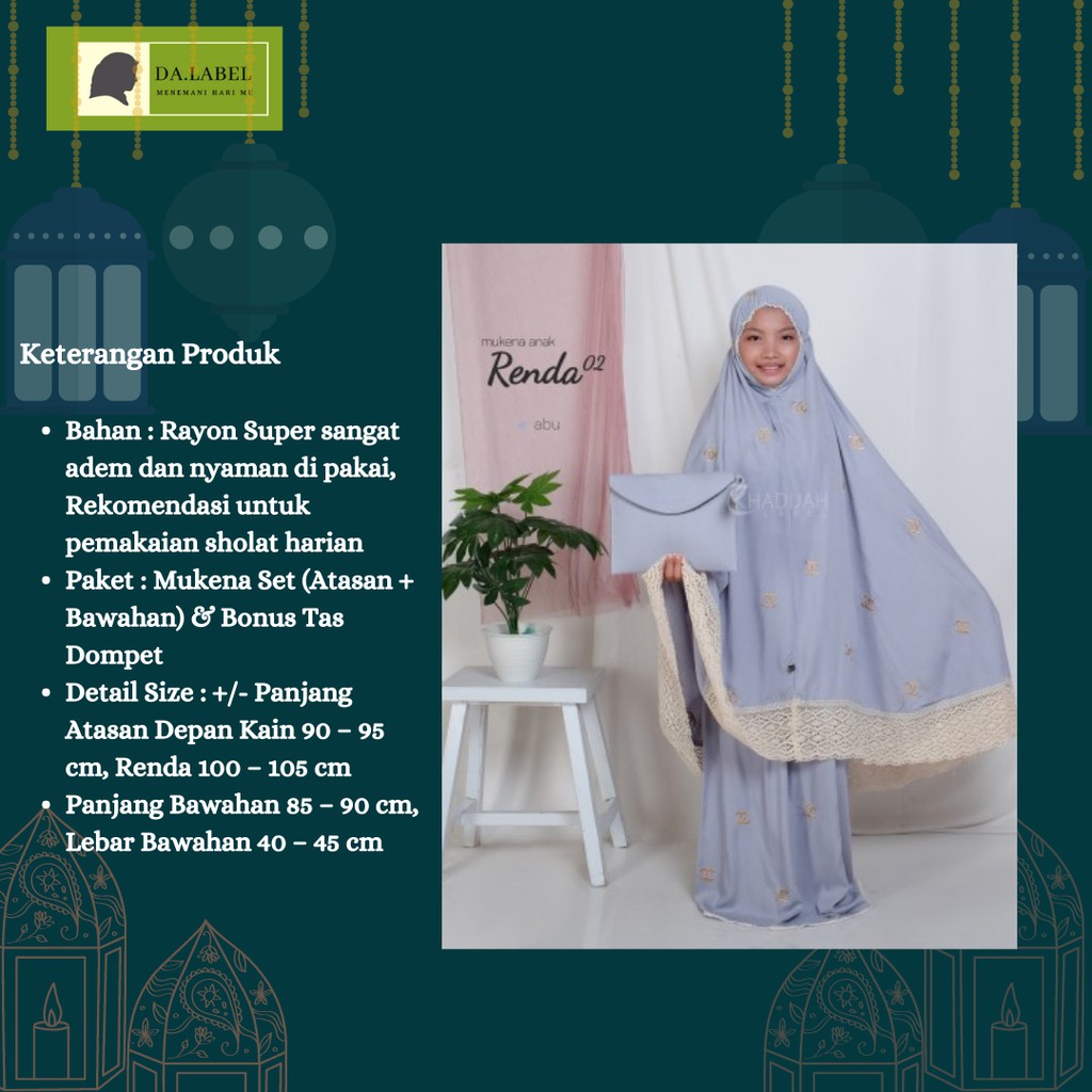 Mukena rayon renda anak remaja