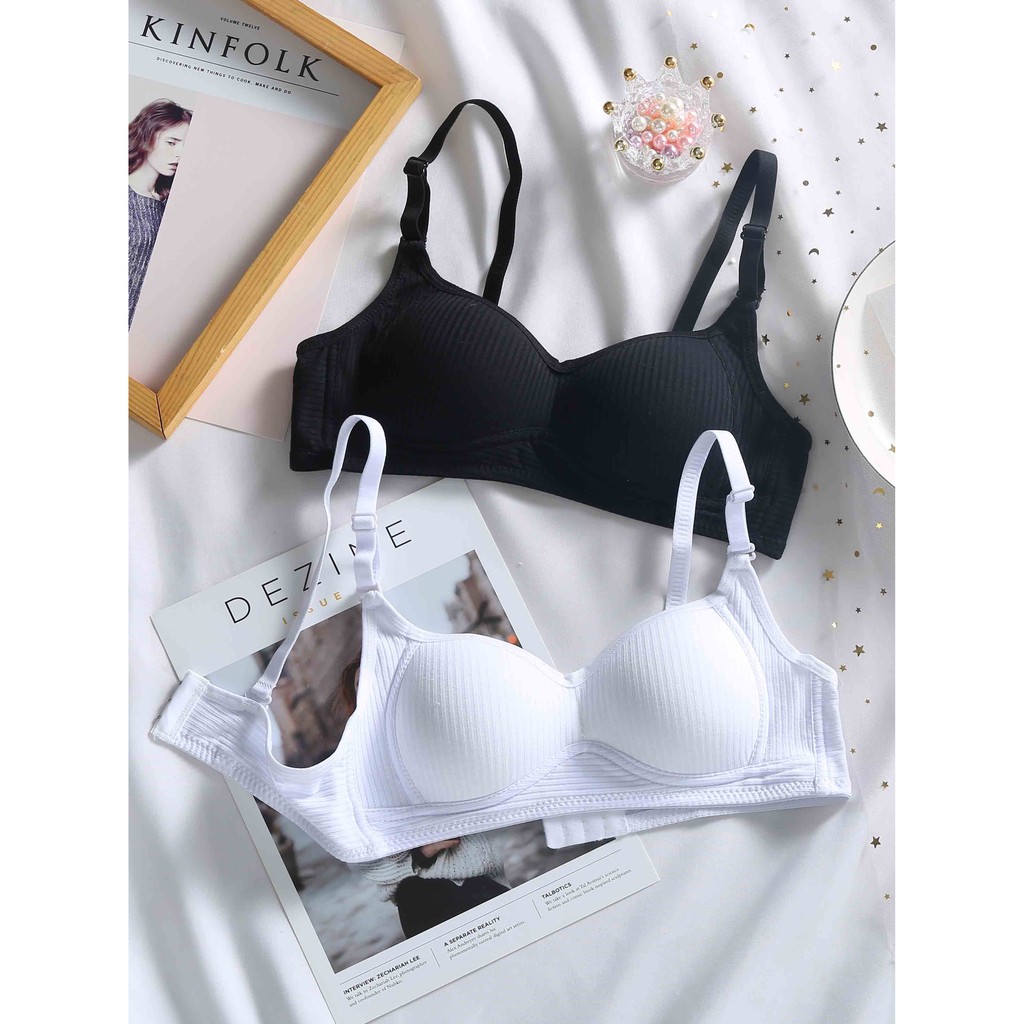 TELLY ➡️ 047 BH Bra motif garis lurus Push Up Style Senam Zumba Yoga Pakaian Dalam Wanita Import