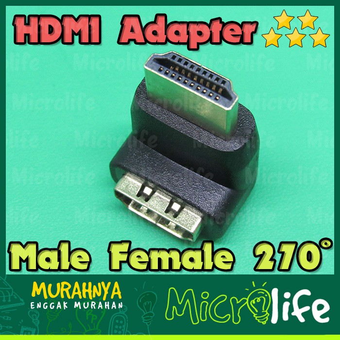 HDMI SIKU 270 DERAJAT DEGREE MALE TO FEMALE CONVERTER