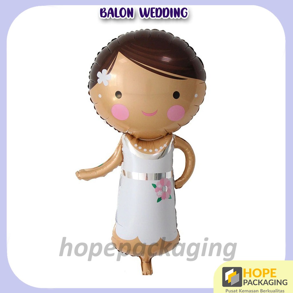 Balon wedding Couple 46 CM / Balon Pengantin Groom Bride Wedding Foil Boy Girl Love Couple 46 CM