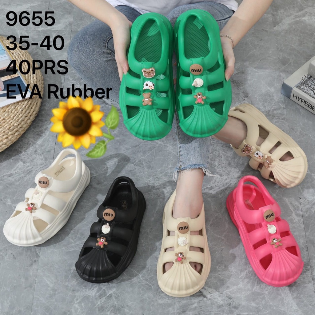 Sandal Karet Jelly Wedges Wanita import Model Terbaru Original Kekinian by AGUNG STYLE Balance 9655