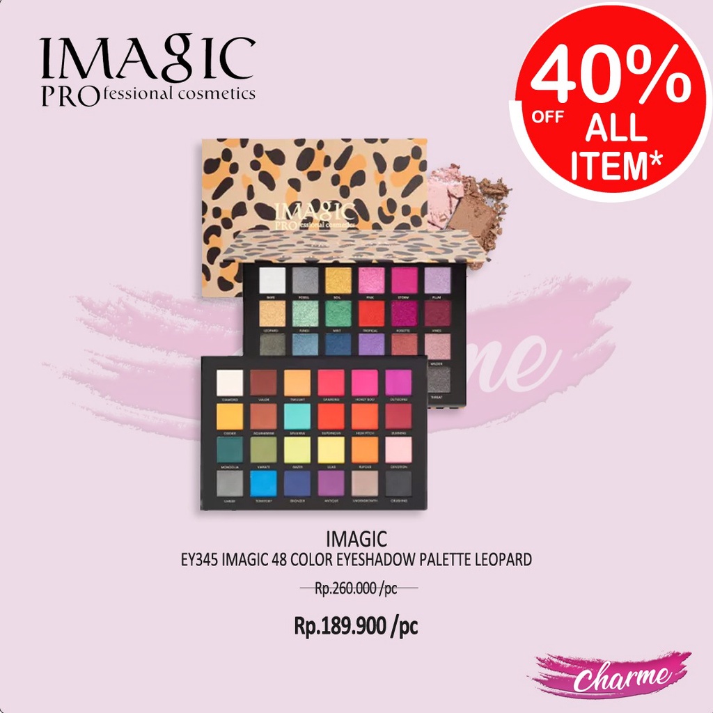 READY &amp; ORI IMAGIC 48 Color Eyeshadow Palette Leopard EY 345 EY345