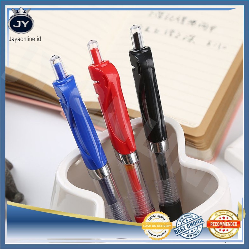 JY PN288 Pulpen Gel 0.5 Mm / Pulpen Pencet / Pulpen Mekanik Pencet / Alat Tulis / Perlengkapan Sekolah