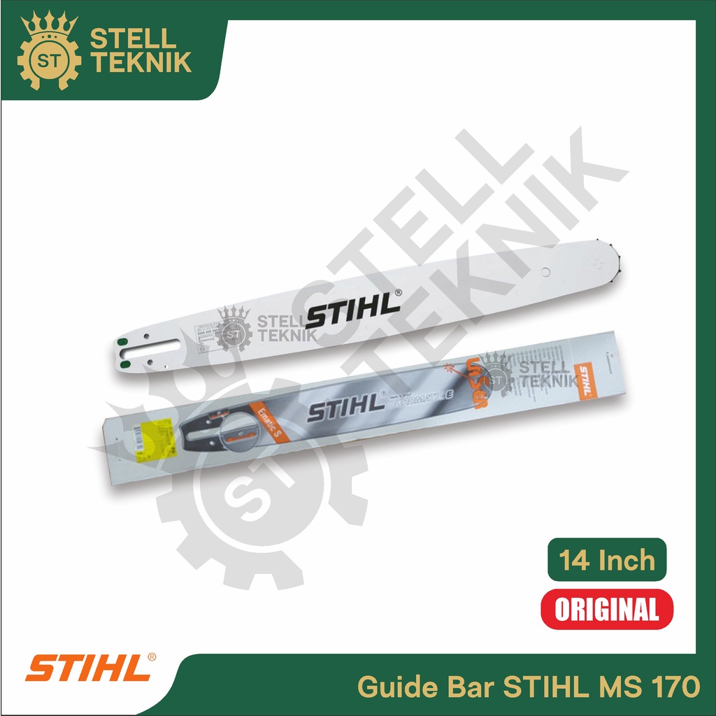 Guide Bar Gergaji Mesin STIHL MS 170 14" Inch Original / Guide Bar Chainsaw Senso STIHL MS 170 14" I