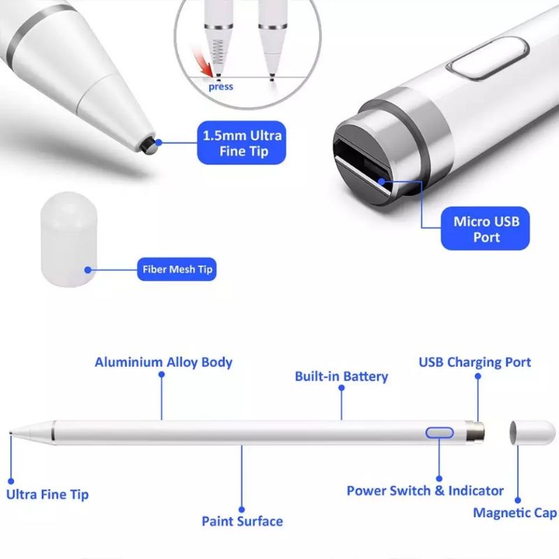 Pen Stylus Universal Android dan ios Buat Hp/ Tab/ ipad/ Laptop Model Touch Screen