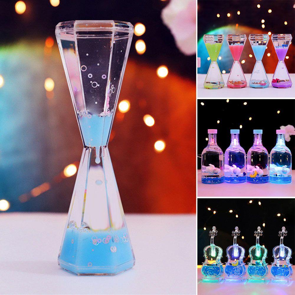 Timer Jam Pasir Cair Nanas Hadiah Warna-Warni Ornamen Biola Astronot Dekorasi Rumah Ornamen Pasir Bocor Minyak