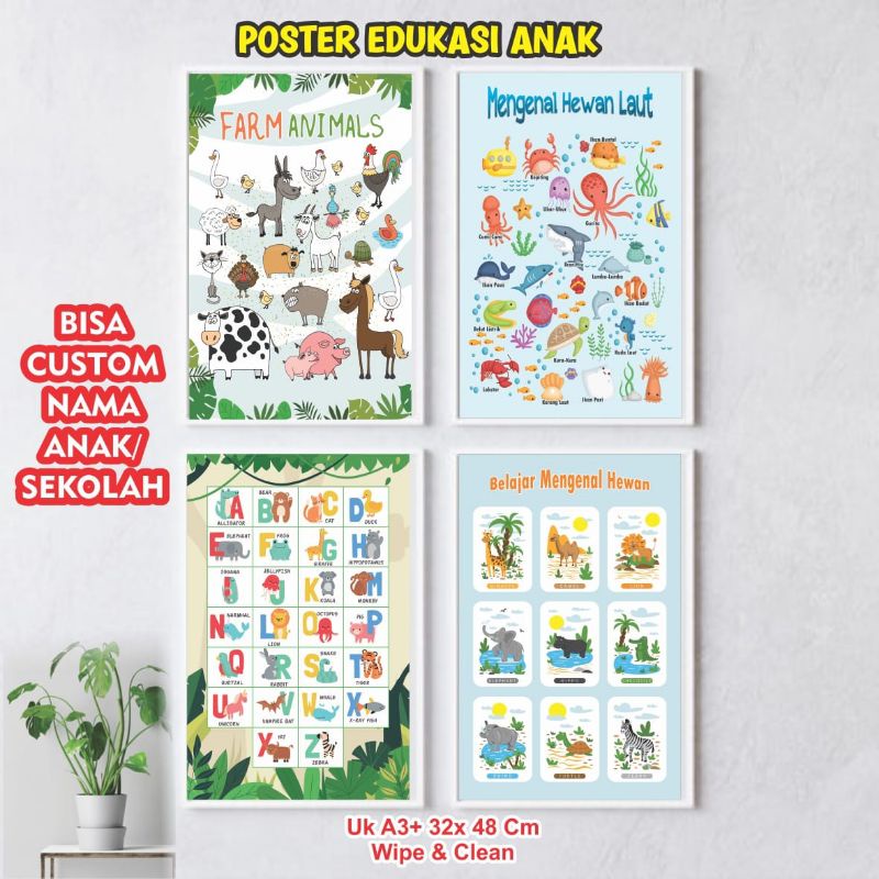 

Poster Edukasi Anak TK Paud SD A3 Wipe & Clean