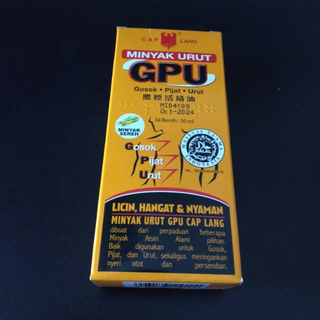 Minyak urut GPU 30 ml dan 60 ml