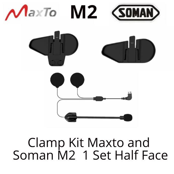 READY STOCK Maxto M2 Intercom Helm Soman M2 Clamp Kit Set Helm Half Face Part