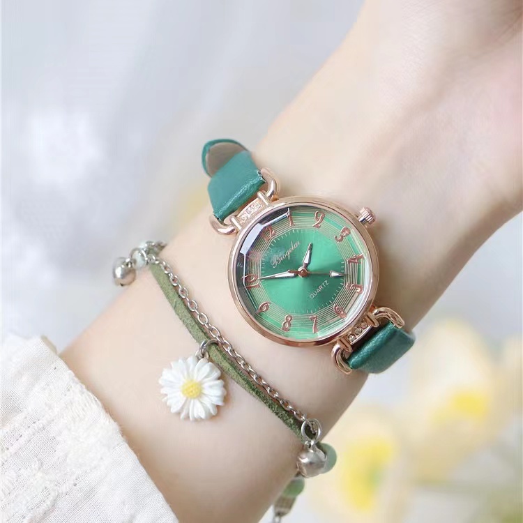 [Bayar Di Tempat] Jam Tangan Wanita Analog Quartz Strap Pu Leather Dial Bulat Korean Fashion