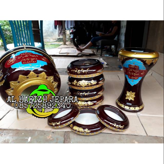 Full set hadroh ukir jepara.rebana hadroh asli jepara.hadroh jepara