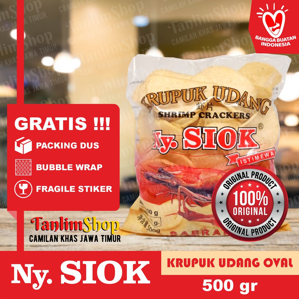 Krupuk / Kerupuk Udang Oval Ny. Siok 500gr - TanlimShop