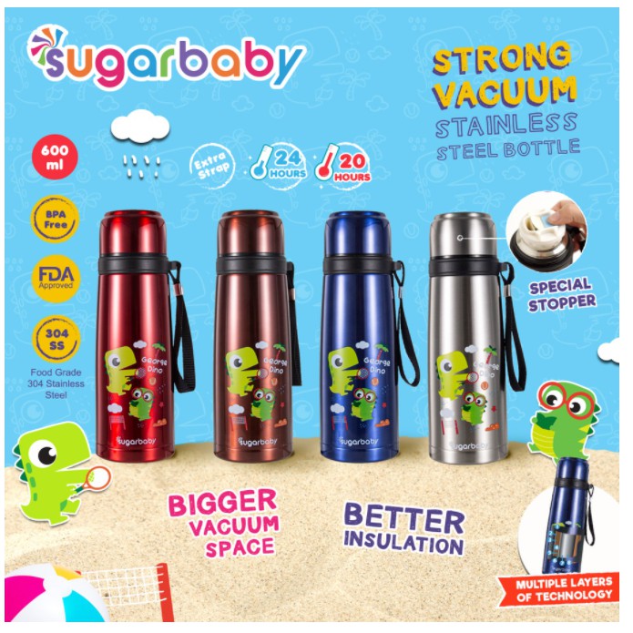 Sugar Baby STRONG Vacuum Stainless Steel Bottle Termos Bayi Panas Tahan Lama Ukuran Besar (600 ml) CBKS