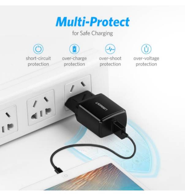 UGREEN USB CHARGER 2.1A + KABEL CHARGER MICRO USB / TYPE C