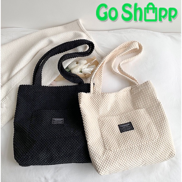 Tas Tote Bag Corduroy Besar Premium Pria Wanita Import Fashion Korea Terbaru - Totebag Kuliah Jumbo Unisex - Tas Wanita Totebag Aesthetic Kekinian [TE07]