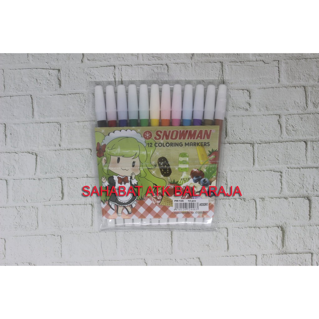 

Snowman spidol 12 warna / satu set