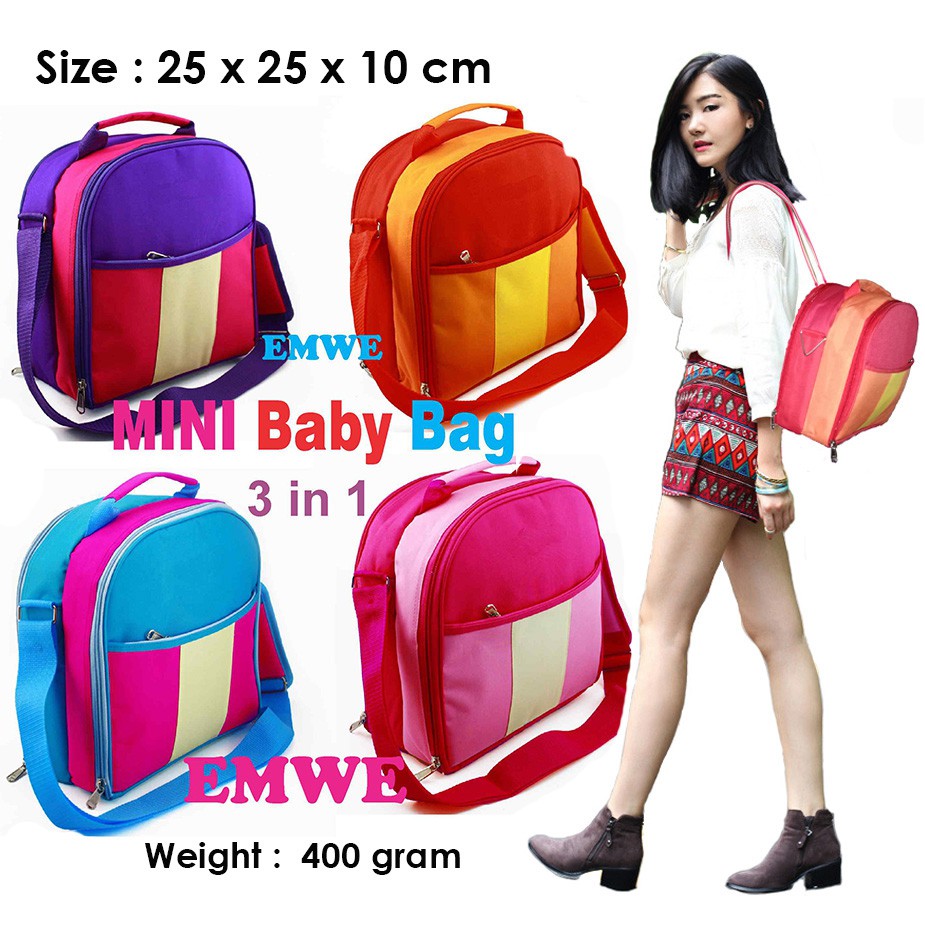 Simple Mini Baby Bag (Tas Perlengkapan Bayi) Tas Bayi 3 in 1 bisa dislempang, ransel & ditenteng