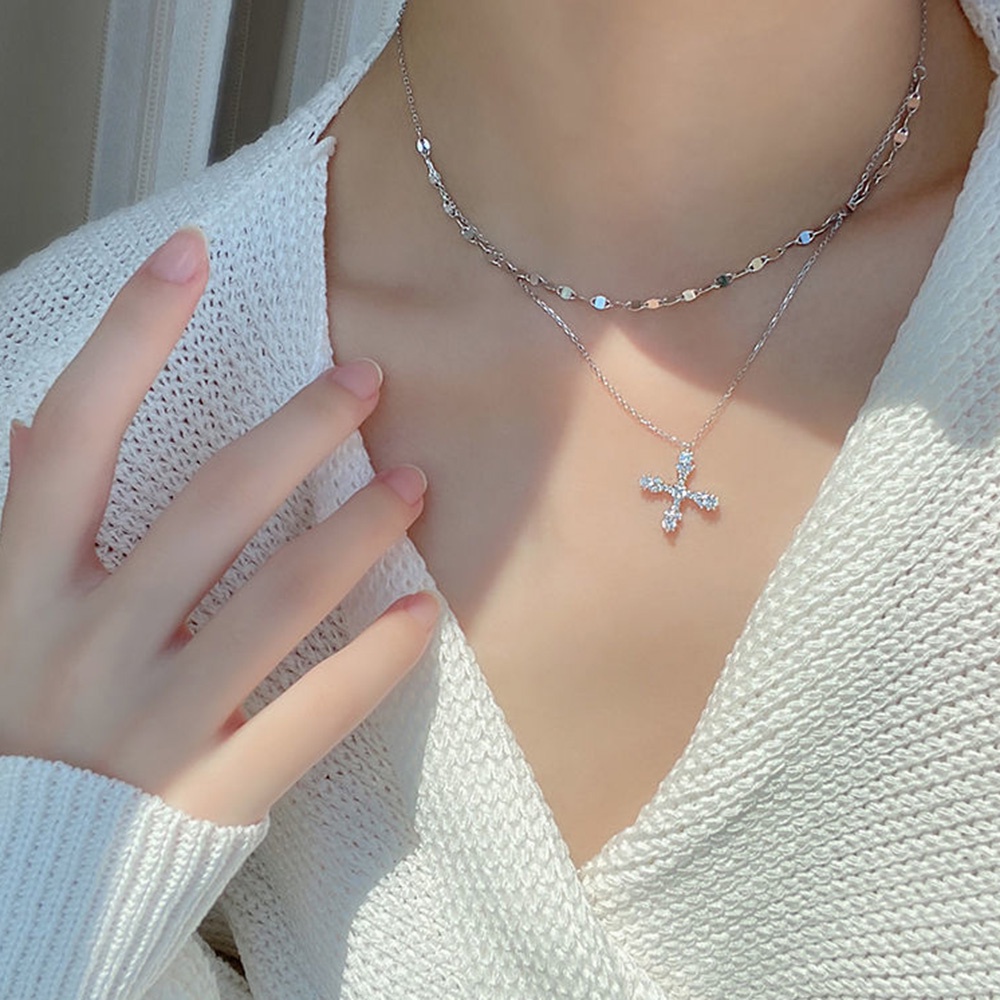 【COD Tangding】Kalung Rantai Klavikula Model Lapis Ganda Untuk Wanita
