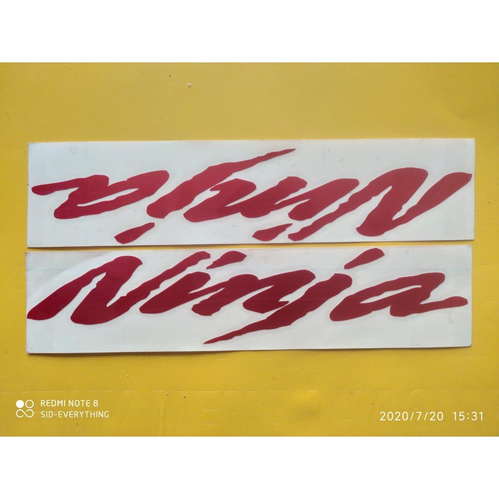 

cutting stiker ninja ukuran 18cm x 4cm isi 2pcs merah