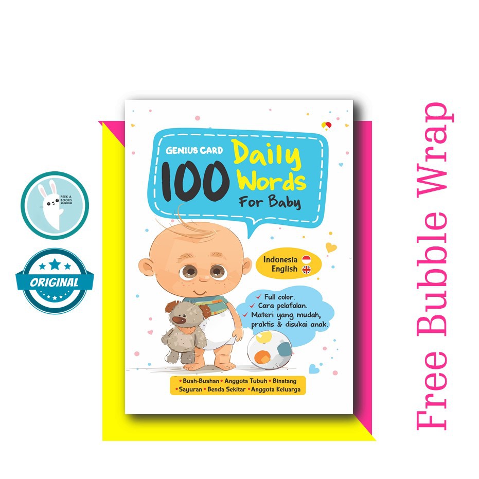 CHILDREN BOOK | 100 DAILY WORDS FOR BABY: GENIUS CARD | CHARISSA PUBLISHER