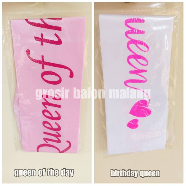 Sash/selempang ulang tahun queen of the day/birthday queen