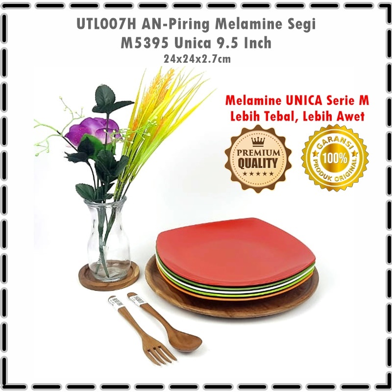 UTL007H AN-Piring Melamine Segi M5395 Unica 9.5Inch