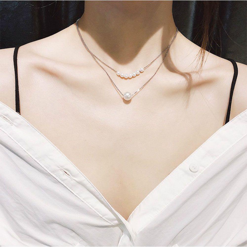 Needway Liontin Kalung Gadis Mewah Rantai Klavikula Choker Kerah Aksesoris Fashion Sederhana