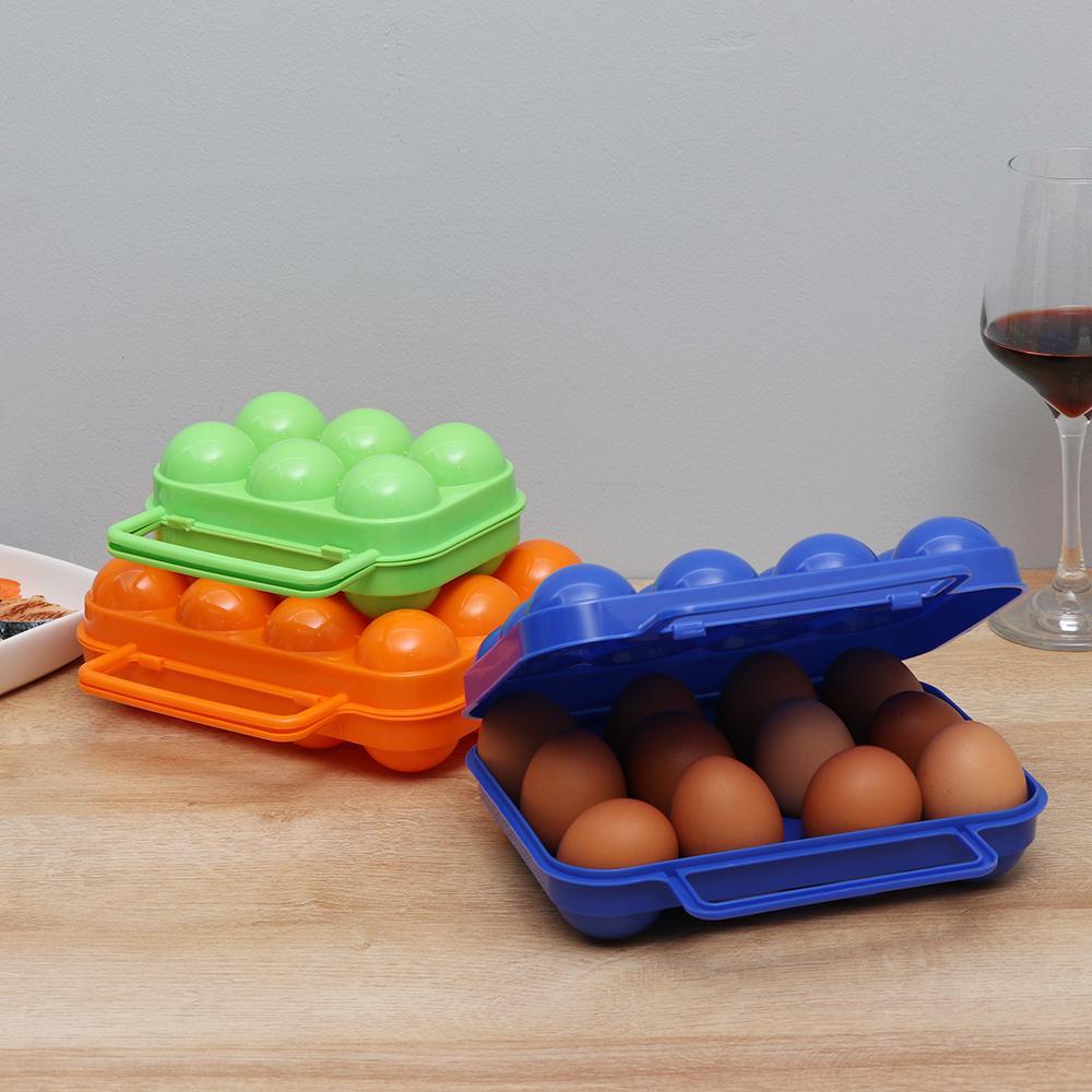 Top6per12kotak Penyimpanan Telur Grid Plastik Lipat Organizer Organizer Case Outdoor Camping Piknik