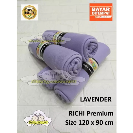 Babysmart - 4 Pcs RICHI Premium Bedong Bayi BABY Single Colour / Selimut bayi / Alas tidur bayi / Bahan Halus