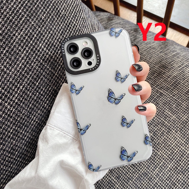 Soft Case Transparan Desain Tify Butterfly Untuk iPhone 6 6s 7 8 Plus 11 12 13 Pro MAX XR X XS MAX
