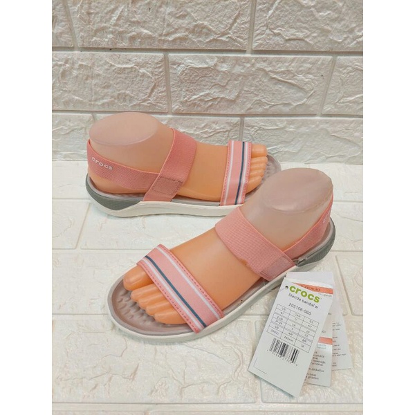 CROCS LITERIDE WOMAN TALI 1 / SANDAL CROCS WANITA / SANDAL FLAT WANITA