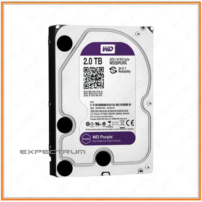 HARDDISK WD 2TB PURPLE 3,5&quot; INTERNAL PC / HDD WDC2 TB. GARANSI 3 thn