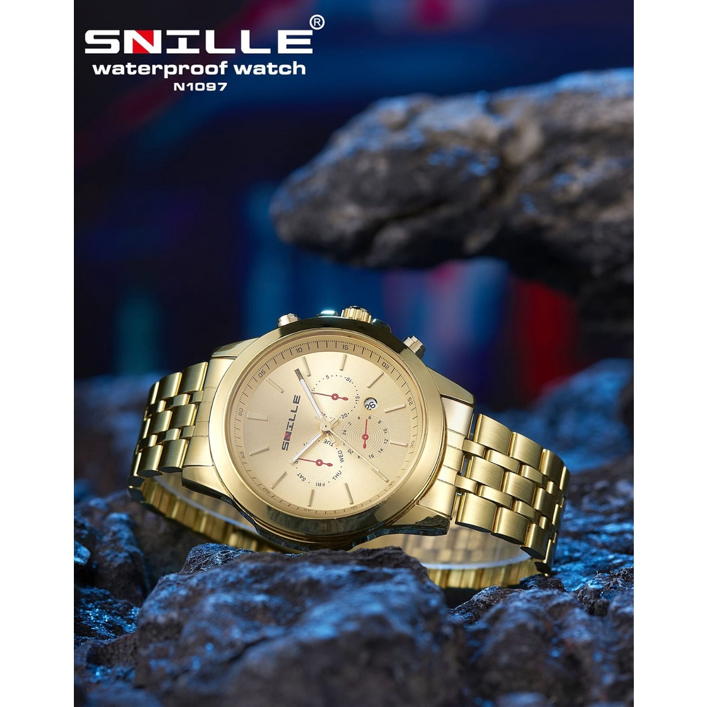 JAM TANGAN PRIA SNILLE WATCH ORIGINAL TYPE N1097/ JAM TANGAN PRIA STAINLESS STELL/ JAM TANGAN PRIA TANGGAL AKTIF