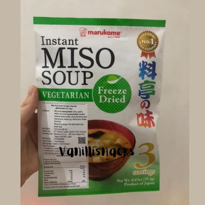 

[3 Pcs] Marukome VEGETARIAN Miso Soup -Miso Sup Instan ala Jepang 19gr