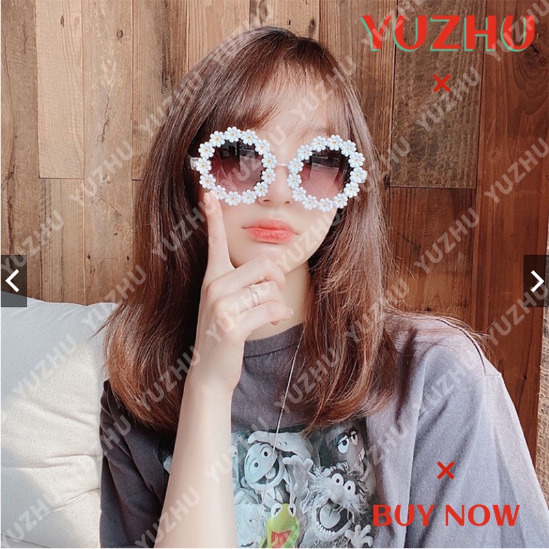 (YUZHU) COD GD Korea Daisy Sunglasses Fashion Wanita Bunga Matahari Bulat Shades Wanita