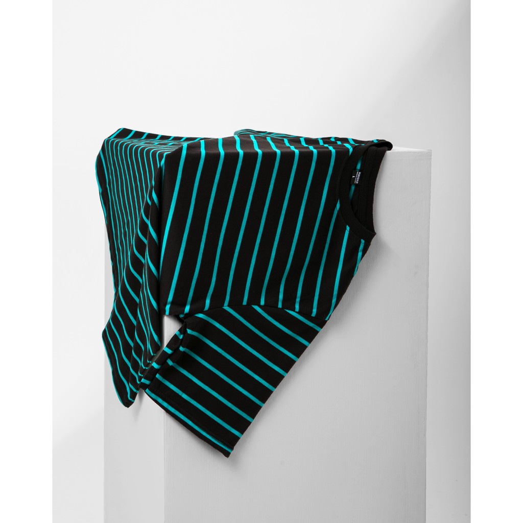 Ribsgold Kaos Pria Salur Lengan Pendek Tshirt Stripe V-14