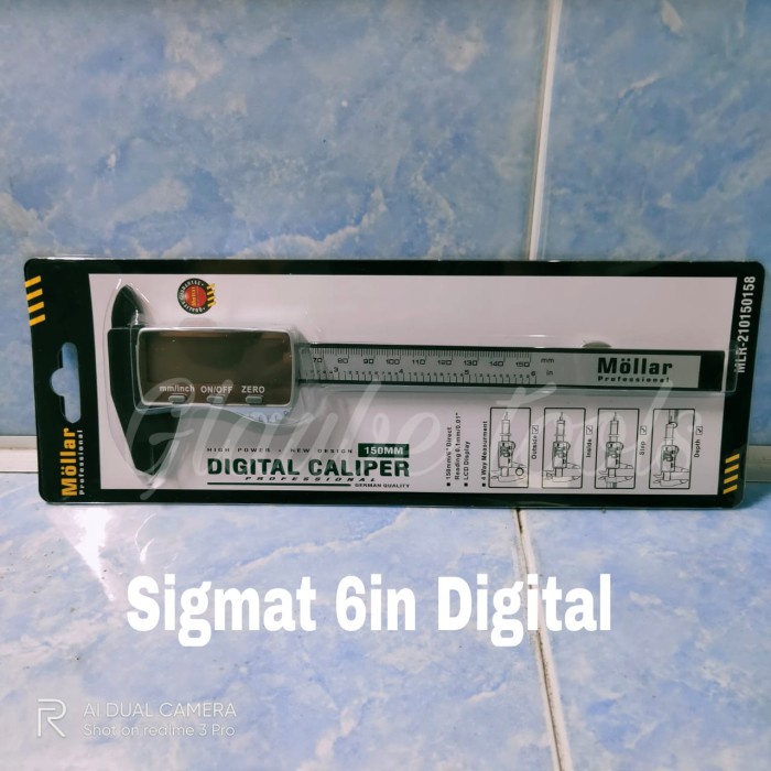 

Mollar Sigmat Plastik Digital 6 In Digital Caliper 150Mm Jangka Sorong