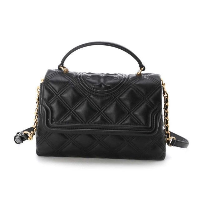 Tas Tory Burch 62092 Soft Fleming Top Handle Satchel Black