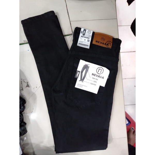 Celana Jeans Pria Nevada Hitam Street / Celana Nevada Pria / Celana Slimfit Bahan High Premium Quali